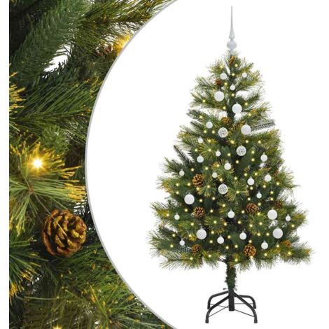 Sapin de Noël，Arbre de Noël artificiel avec branches pliables et cônes 150 cm CFW86550