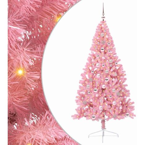 Sapin de Noël，Arbre de Noël artificiel pré-éclairé Rose 240 cm PVC CFW15122