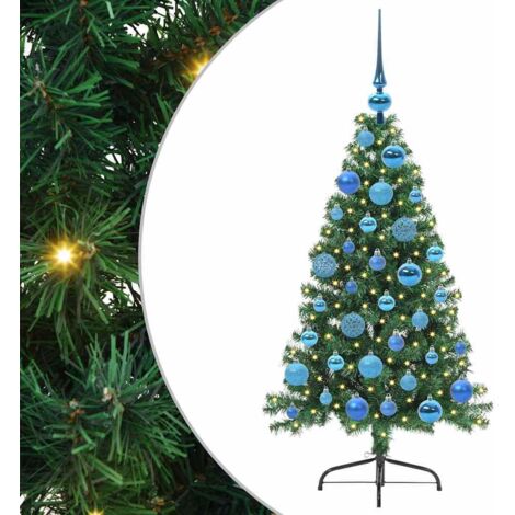 Sapin de Noël，Arbre de Noël artificiel pré-éclairé Vert 120 cm PVC CFW52552