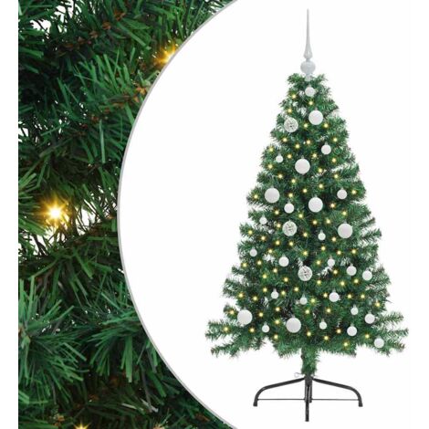 Sapin de Noël，Arbre de Noël artificiel pré-éclairé Vert 120 cm PVC CFW58854