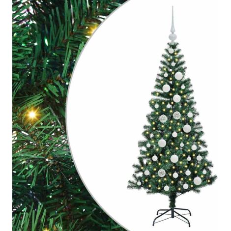 Sapin de Noël，Arbre de Noël artificiel pré-éclairé Vert 120 cm PVC et métal CFW89035