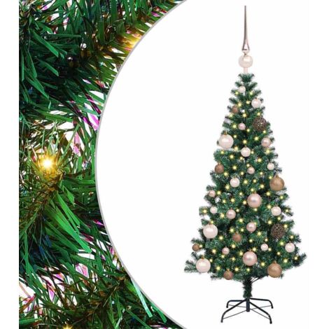 Sapin de Noël，Arbre de Noël artificiel pré-éclairé Vert 120 cm PVC et métal CFW91831