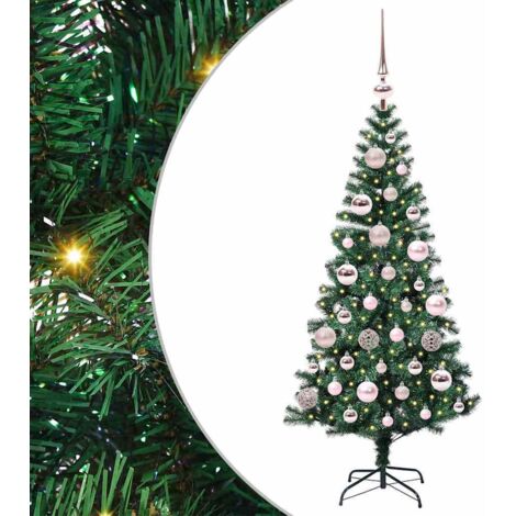 Sapin de Noël，Arbre de Noël artificiel pré-éclairé Vert 120 cm PVC et métal CFW97330