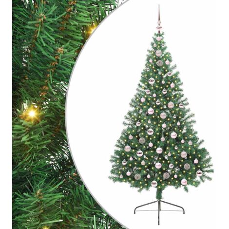 Sapin de Noël,Arbre de Noël artificiel pré-éclairé Vert 210 cm PVC CFW34656