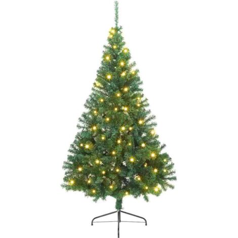 Sapin de Noël,Arbre de Noël artificiel pré-éclairé Vert 210 cm PVC CFW72934