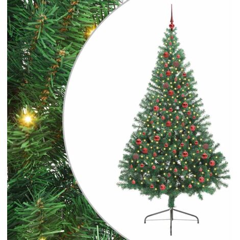 Sapin de Noël,Arbre de Noël artificiel pré-éclairé Vert 210 cm PVC CFW83428