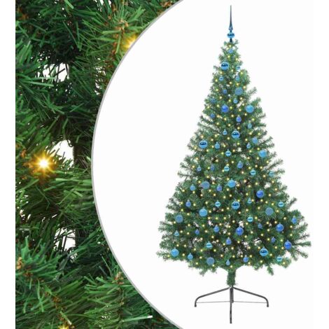 Sapin de Noël，Arbre de Noël artificiel pré-éclairé Vert 240 cm PVC CFW21385