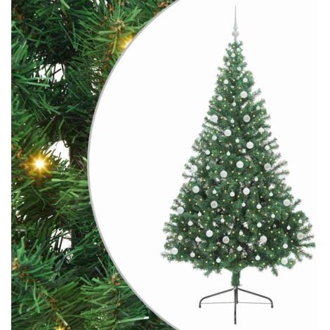 Sapin de Noël，Arbre de Noël artificiel pré-éclairé Vert 240 cm PVC CFW91139
