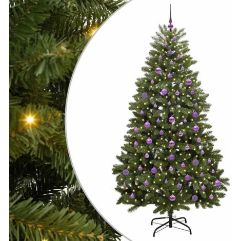 Sapin de Noël，Arbre de Noël artificiel Vert 210 cm PVC et métal CFW26373