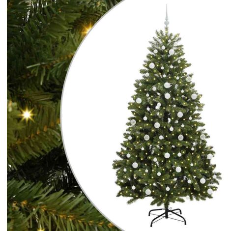 Sapin de Noël，Arbre de Noël artificiel Vert 210 cm PVC et métal CFW73034