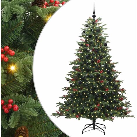 Sapin de Noël，Arbre de Noël artificiel Vert 210 cm PVC, métal et plastique CFW77365