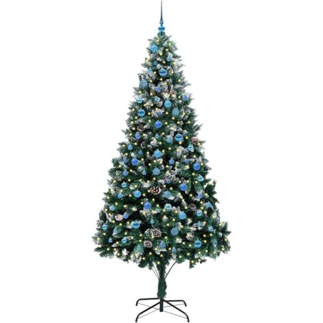 Sapin de Noël，Arbre de Noël artificiel Vert 240 cm PVC, Acier et Plastique CFW96489