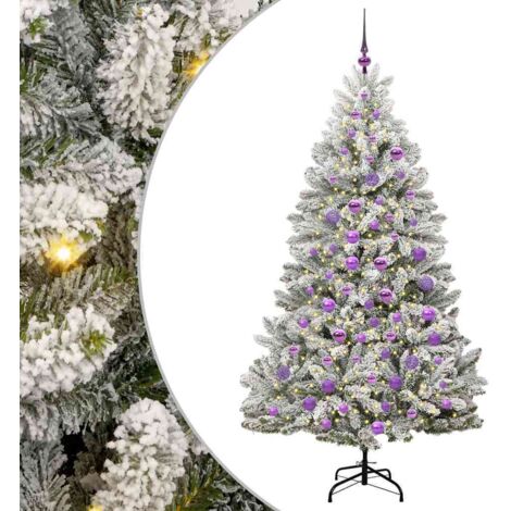 Sapin de Noël，Arbre de Noël artificiel Vert et blanc 180 cm PVC et métal CFW32274