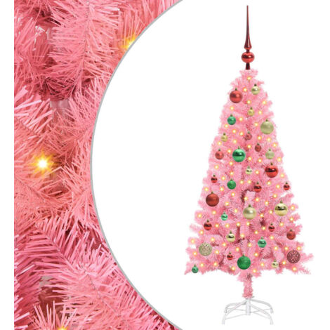 Sapin de Noël，Arbre de Noël avec 150 LED avec support Rose 120 cm PVC CFW41129