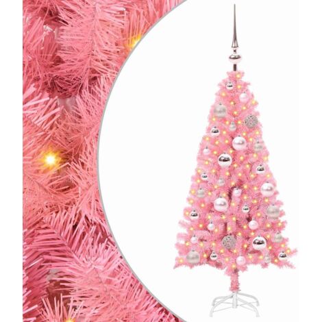 Sapin de Noël，Arbre de Noël avec 150 LED avec support Rose 120 cm PVC CFW45709