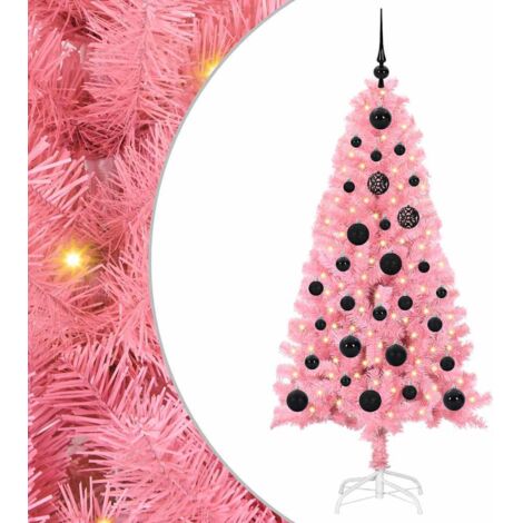 Sapin de Noël，Arbre de Noël avec 150 LED avec support Rose 150 cm PVC CFW10939