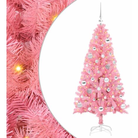 Sapin de Noël，Arbre de Noël avec 150 LED avec support Rose 150 cm PVC CFW18932