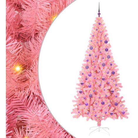 Sapin de Noël，Arbre de Noël avec 300 LED avec support Rose 180 cm PVC CFW48144