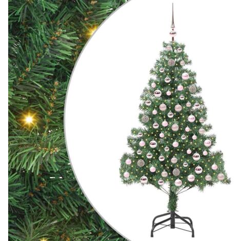 Sapin de Noël,Arbre de Noël avec 300 LED avec support Vert 210 cm PVC CFW39948