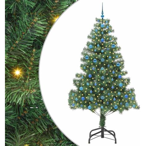Sapin de Noël,Arbre de Noël avec 300 LED avec support Vert 210 cm PVC CFW85423