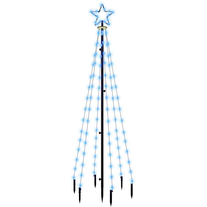 Vidaxl - Sapin de Noël avec piquet Bleu 108 led 180 cm