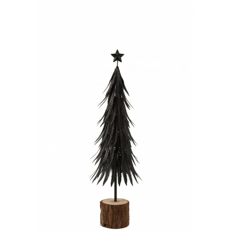Jolipa - Sapin de Noël décoratif à led en verre - métal noir 15x15x56.5 cm - Noir