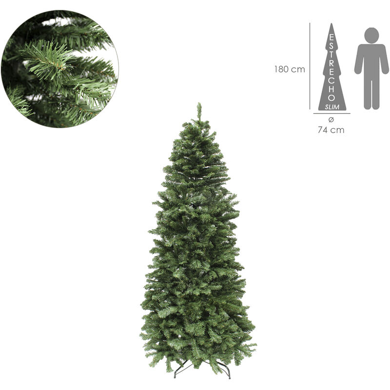 Sapin de Noël fin (étroit) 180 cm. 653 branches PVC