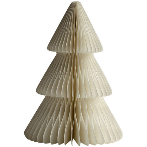 Sapin en papier nid d'abeille blanc, 25 cm, décorations de Noël, ornements d'hiver pour la maison et la cheminée, décorations du pays des merveilles