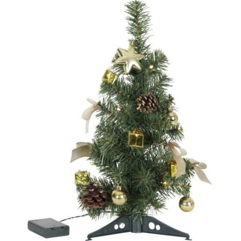 Sapin LED de 45cm décoration dorée