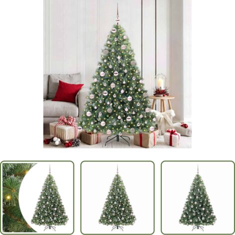 Sapin LED -  Sapin de Noël artificiel avec 300 LED Vert 180 cm PE et PVC