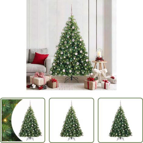 Sapin LED -  Sapin de Noël artificiel avec 300 LED Vert 180 cm PE et PVC