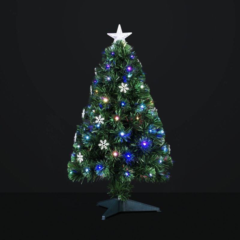 Sapin fibre optique intérieur lumineux 74 led H90cm + transfo - Feeric lights & christmas