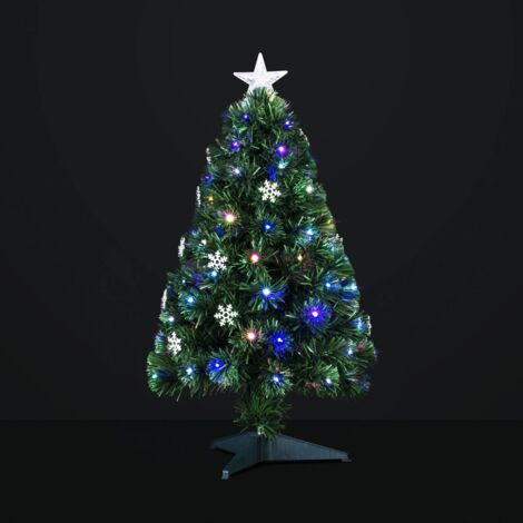 Sapin vert 90 cm lumineux fibre optique Vilnius - Vert