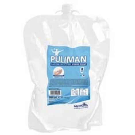 SAPONE LIQUIDO LAVAMANI PULIMAN RICARICA PER DISPENSER- - ml.3000 ricarica in sacchetto T-bag - 6 pezzi NETTUNO