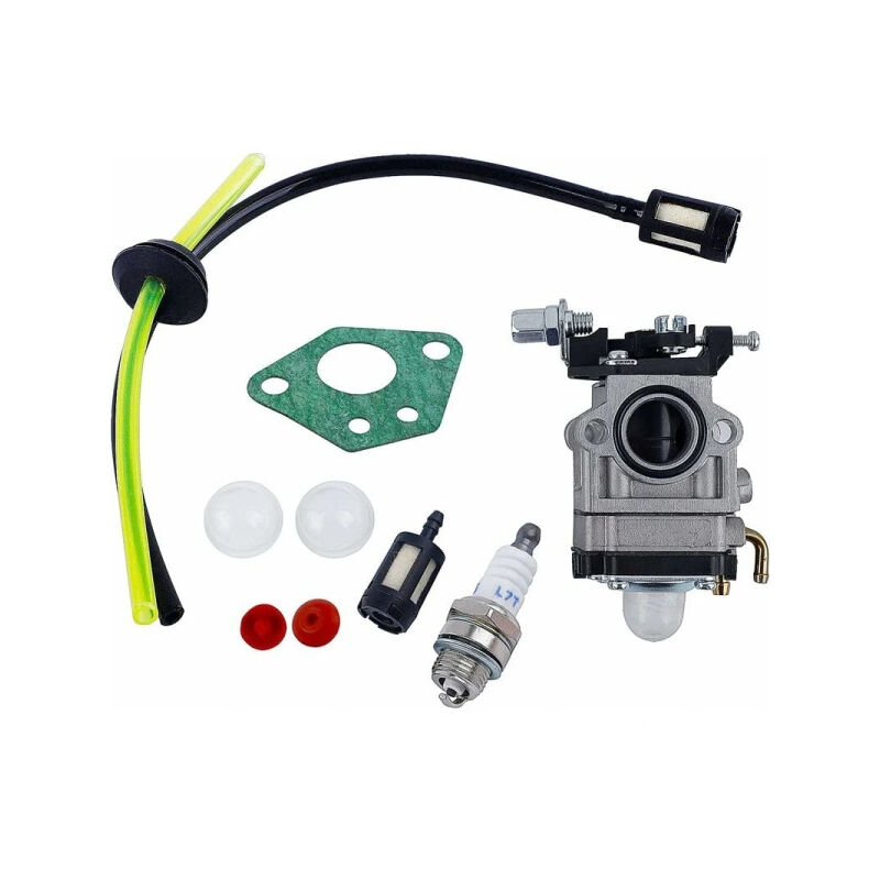 S'applique à Carburateur Débroussailleuse 52cc 49cc 43cc Carbu Kit Carbu avec Joint Tuyau, Bougie et Filtre à Essence