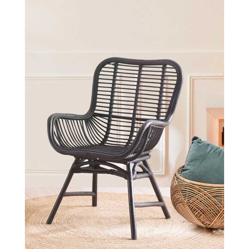 Sapporo - Chaise en rotin noir