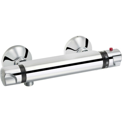 Saqu Ecoline Duschthermostat – Duschmischbatterie – 15 cm – Wassersparend – Temperaturschutz – Chrom - Chroom