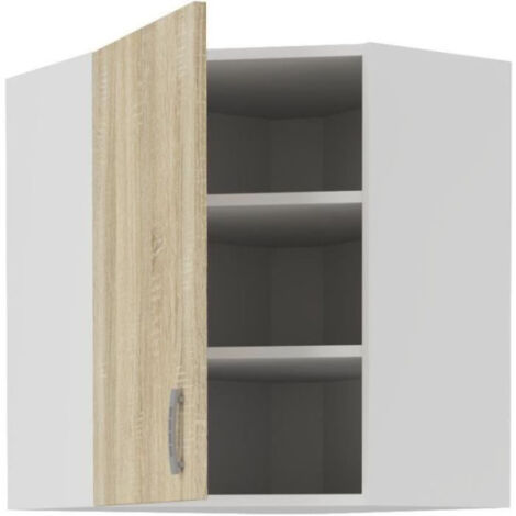 SARA Meuble haut d'angle - Décor chene sonoma - L59xP59xH71,5 cm