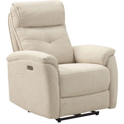 SARAGOSSE - Fauteuil Electrique Tissu Polyester Beige