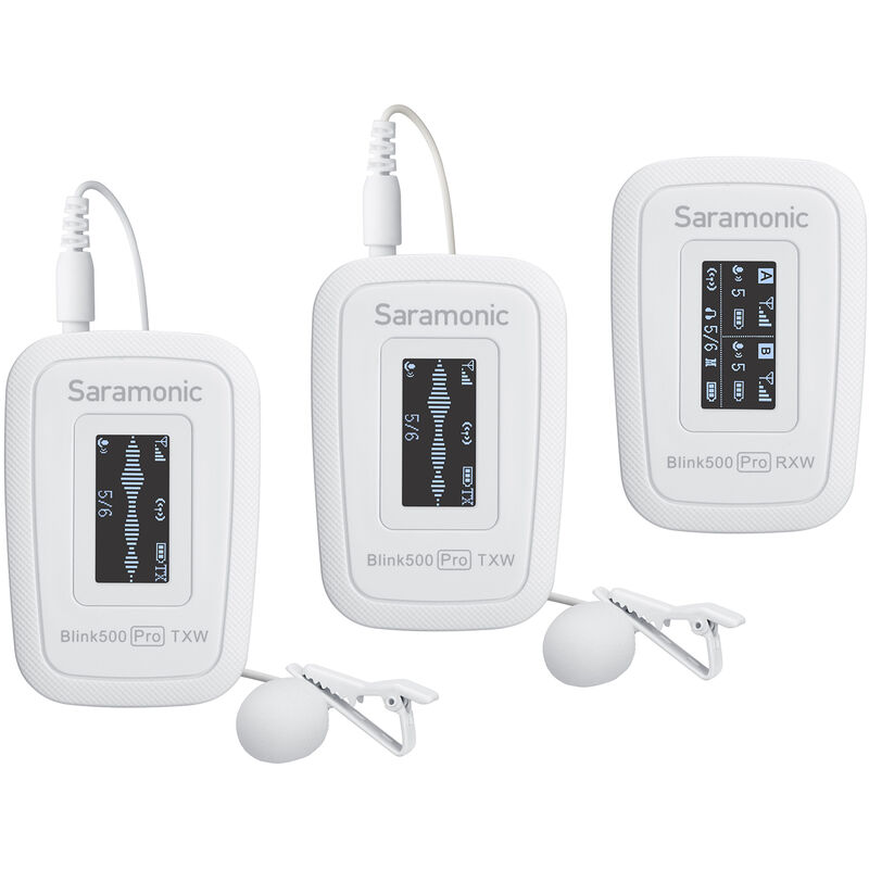 

Saramonic Blink 500 Pro B2 Sistema de microfono inalambrico de doble canal 2.4G (2 transmisores + 1 receptor) Max.Alcance de transmision de 100M