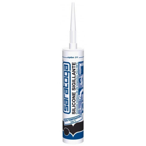 Saratoga 310ml silicone acetico alta temperatura per forni caldaie caminetti, colori nero