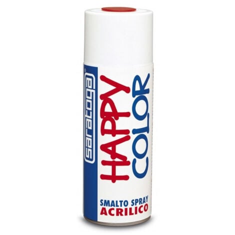 Saratoga bomboletta vernice happy color spray 400ml per legno ferro muro carta, colori disponibili  nero lucido - ral 9005