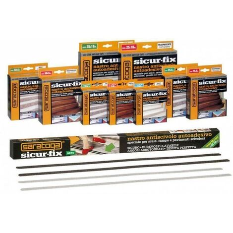 SARATOGA SICUR-FIX STRISCE ANTISCIVOLO NERE MM.50 MT.5