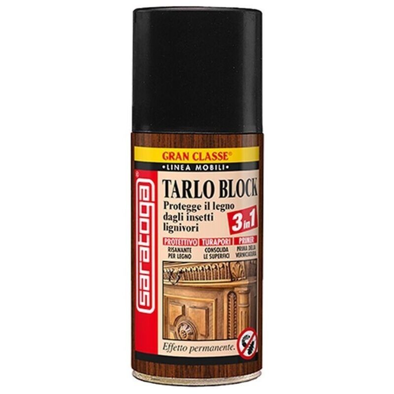 Saratoga Tarlo Block Antitarlo Spray Protettivo 3in1 Per Legno 150ml