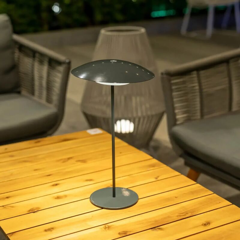 Newgarden - sardinia 40 cm Lampe de table avec batterie rechargeable. Lumière led chaud. Fabriquée en Espagne