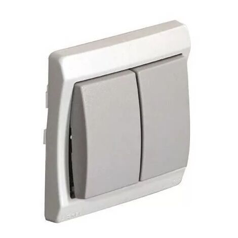 Sarel 34022 Interrupteur + Va-et-Vient 10A 250V Complet IP44 IK08 Gris