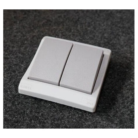 Sarel – Mécanisme étanche double interrupteur va et vient 10A 250V IP44 34012 – Pour chantiers humides – Gamme Mureva – Schneider