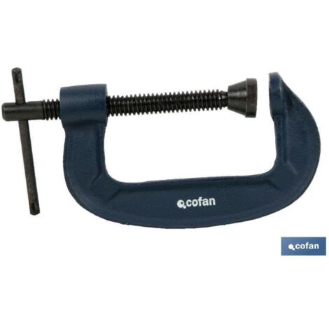 Sargento de sujeción Tipo G Medidas desde 30 hasta 83 mm COFAN                 Apertura 200mm - Anchura 83mm