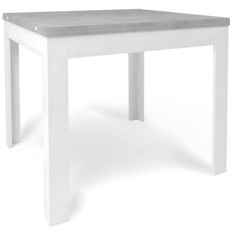 Sarmog Tavolo Pieghevole 90x90 cm estensibile fino a 90x180 Cm color Cemento e bianco