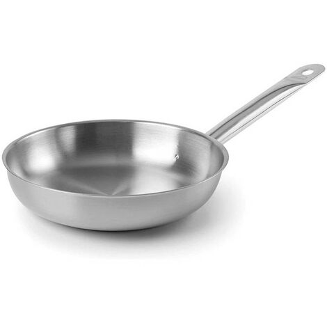 Sartén Acero Inoxidable 40 cm Sartén sin revestimiento robusta Calentamiento rápido Apta todas cocinas y lavavajillas